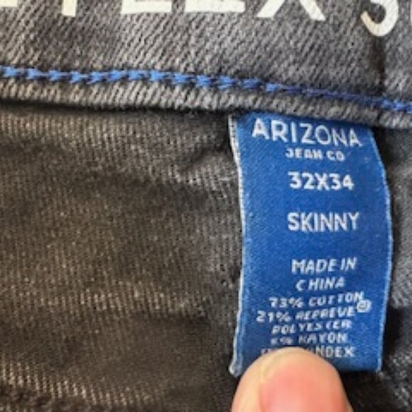 Men's Arizona Jeans, Super Skinny, Blackwashed distressed, 32/34 - Picture 5 of 7